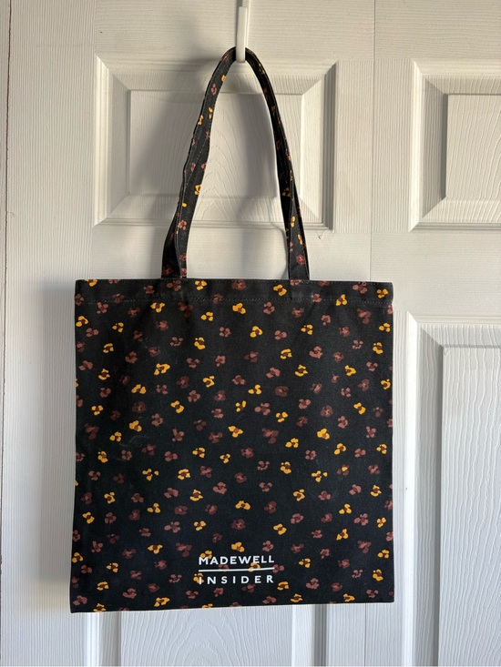 Madewell Handbags - MADEWELL Insider‎ Canvas Reusable Tote Shopping Bag Black Brown Yellow Floral